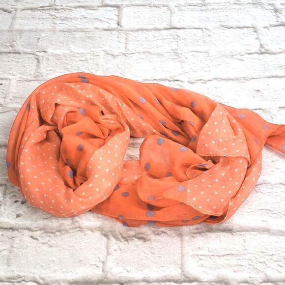 unbranded Accessories - 💚Pink&Blue Polka-dot Sheer Tissue Scarf